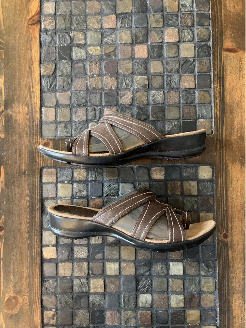 Vintage Y2K Cabin Creek Kevin Brown Strappy Sandals size 10 - Picture 7 of 8